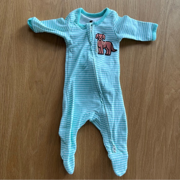 Monica + Andy Footie Zipper Pajama - Premie - Puppy design - Picture 3 of 4